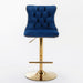 Furniture,Golden Swivel Velvet Barstools Adjusatble Seat Height from 25-33 Inch, Modern Upholstered Bar Stools with Backs Comfortable Tufted for Home Pub and Kitchen Island,Blue,Set of 2 - DTYStore