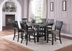 Dark Coffee Classic Wood Kitchen Dining Room Set of 2 High Chairs Fabric upholstered Seat Unique Design Back Counter Height Chairs - DTYStore