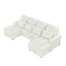 110.2" Oversized U-shaped Sofa Versatile Sectional Sofa Pull-out Sofa Bed with Double Storage Chaise Lounges and Two USB Ports for Living Room,Beige - DTYStore