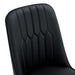 8 modern dining chairs, sleek PU backrest, and gold metal legs bring a comfortable home experience to the kitchen, bedroom, and office.Black PU Chairs with Simple Line Designs On The Backrest. - DTYStore