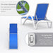 Patio Chaise Lounge Adjustable Aluminum Pool Lounge Chairs with Arm All Weather Pool Chairs for Outside,in-Pool,Lawn (Blue, 1 Lounge Chair+1 Plastic Table) - DTYStore
