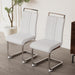 Modern Dining Chairs,PU Faux Leather High Back Upholstered Side Chair with C-shaped Tube plating Metal Legs for Dining Room Kitchen Vanity Patio Club Guest Office Chair (Set of 2) (White+PU Leather) - DTYStore