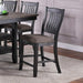 Dark Coffee Classic Wood Kitchen Dining Room Set of 2 High Chairs Fabric upholstered Seat Unique Design Back Counter Height Chairs - DTYStore