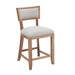 26.5' Counter Stools Set of 2, Upholstered Counter Height Bar Stools with Comfy Back, Solid Rubber Wood Frame, Backrest, Footrest, Armless Barstools for Home Bar, Kitchen Counter, Beige & Natural - DTYStore