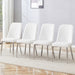 4 modern dining chairs, smooth PU leather backrest and silver-toned metal legs for a comfortable home experience for kitchens, bedrooms and offices. - DTYStore