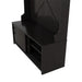Hall Tree with Top Shelf and Storage Bench, Hallway Shoe Cabinet with Sliding Doors, Coat Rack with 5 Hanging Hooks for Entryways Hallways, Black - DTYStore