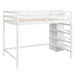 Full Size Loft Bed with Built-in Storage Wardrobe and Staircase, White(Old SKU:SM000527AAK)
