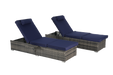 Outdoor Chaise Lounge Chair Set of 2 with Storage Patio Pool Chairs Tanning Lounges for Outside,Beach Rattan Recliners with Adjustable Backrest, Table, Cushion for Poolside Backyard Garden - DTYStore