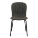 Dark Grey Faux Leather Dining Chairs Set of 4,Mid-Century Modern Upholstered PU Leather Chairs,for Kitchen Dining Room - DTYStore
