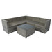 6 Pieces PE Rattan sectional Outdoor Furniture Cushioned Sofa set Grey Wicker, Dark Grey Cushion - DTYStore
