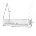 Patio Minimalist Twin Size Garden Swing Bed Wood Porch Swing with Ropes for Backyard, Safe Sloped Design, Teak - DTYStore