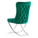 PrimeNest Noblesse Collection Upholstered Silver Legged Dining Chair, Set of 2, Green - DTYStore