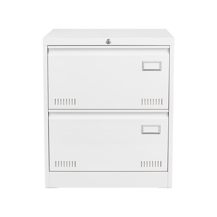 Filing Cabinet Lateral File Cabinet 2 Drawer, White Filing Cabinets with Lock, Locking Metal File Cabinets Three Drawer Office Cabinet for Legal/Letter/A4/F4 Home Offic - DTYStore