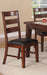 Antique Walnut Finish Solid Wood Set of 2pc Chairs Dining Chair Ladder Back Cushion Seats - DTYStore