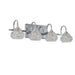 Brushed Nickel Finish Vintage Crystal Vanity Light - Elegant 4-Light Bathroom Mirror Fixture with Clear Glass Shades - DTYStore