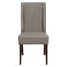 Contemporary Design Dark Brown Finish Dining Chairs Set of 2pc Fabric Upholstered Dining Room Furniture - DTYStore