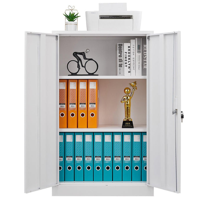 Metal Storage Cabinet with Locking Doors and Adjustable Shelf, Folding Filing Storage Cabinet , Folding Storage Locker Cabinet for Home Office,School,Garage, White - DTYStore