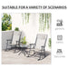 Outsunny 3 Piece Outdoor Rocking Chair Set, Patio Folding Lawn Rocker Set with Glass Coffee Table, Headrests for Yard, Patio, Deck, Backyard, Cream White - DTYStore