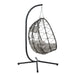 Egg Chair with Stand Indoor Outdoor Swing Chair Patio Wicker Hanging Egg Chair Hanging Basket Chair with Stand for Bedroom Living Room Balcony - DTYStore