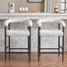 Modern Upholstered Bar Stools Set of 2, Boucle Fabric Counter Height Chairs with Metal Frame & Armrests, Kitchen Island Bar Chairs for Home, Dining Room, Cafe,White - DTYStore