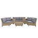 [VIDEO provided] U_Style 6 - Person Fan-shaped Rattan Suit Combination with Cushions and Table,Suitable for Garden - DTYStore