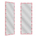 Hollywood Full Length Mirror with Lights Full Body Vanity Mirror with 3 Color Modes Wall Lighted Standing Floor Mirror for Dressing Room Bedroom Hotel Touch Control Pink 62.6"x23.3" - DTYStore