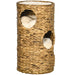 Elevated Cat Bed with Three Hideaways & Four Soft Plush Cushions, Cat Tower with Hand-Woven Materials, Multi-Layer Raised Kitten Bed Caves - DTYStore