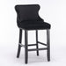Furniture,Contemporary Velvet Upholstered Wing-Back Barstools with Button Tufted Decoration and Wooden Legs, and Chrome Nailhead Trim, Leisure Style Bar Chairs,Bar stools,Set of 2 (Black),SW1824BK - DTYStore