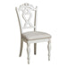 Victorian Style Antique White Desk Chair 1pc Upholstered Cushioned Seat Traditional Craving Wooden Funiture - DTYStore