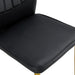 Four black dining chairs. A medieval modern chair made of PU material with soft cushions, equipped with golden metal legs. Suitable for restaurants and living rooms - DTYStore
