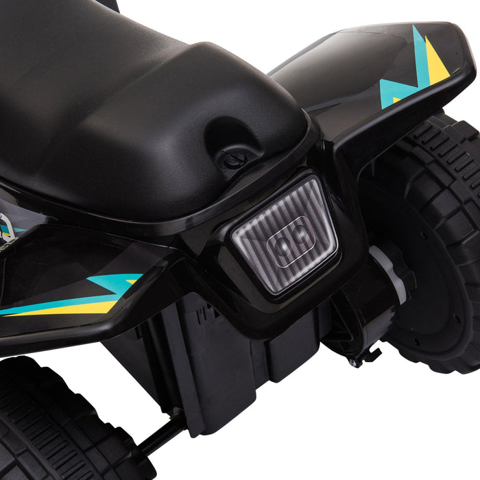 6V Kids ATV 4-Wheeler Ride on Car, Electric Motorized Quad Battery Powered Vehicle with Forward/Reverse Switch for 18-36 Months Old Toddlers, Black - DTYStore