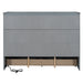 Queen Size Murphy Bed with USB Port and a Large Drawer, Gray - DTYStore