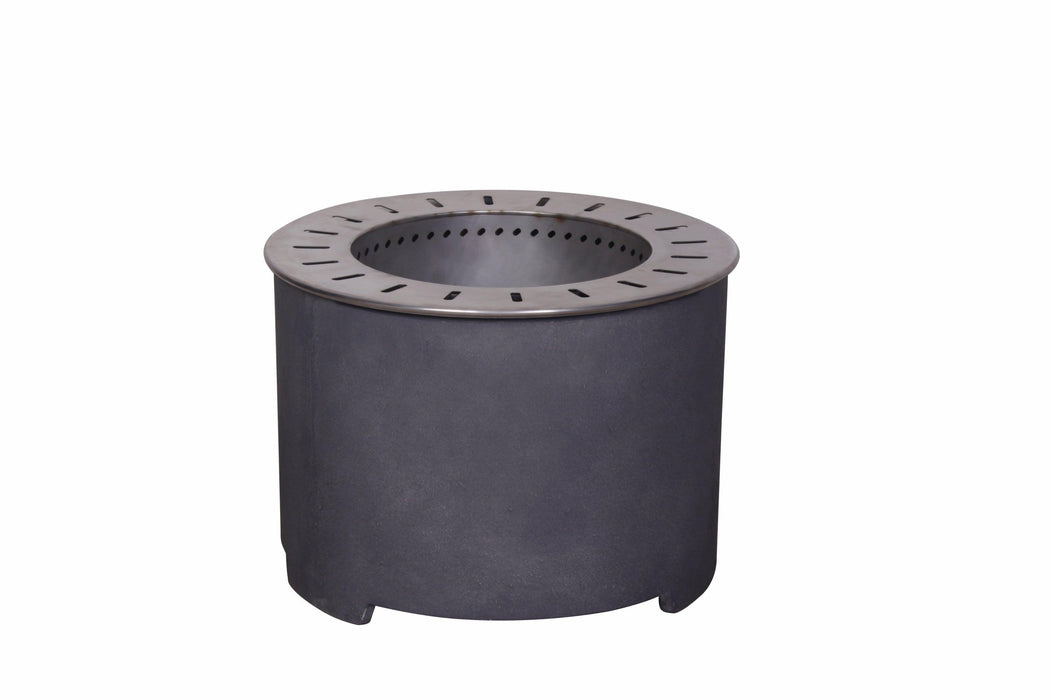 20.5 Inch x 15 Inch Dark Grey Faux Concrete Texture Smokeless Firepit With Wood Pellet/Twig/Wood As The Fuel - DTYStore