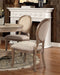 Transitional Rustic Oak and Beige Side Chairs Set of 2 Chairs Dining Room Furniture Padded fabric seat Elegant Kitchen Dining Room - DTYStore