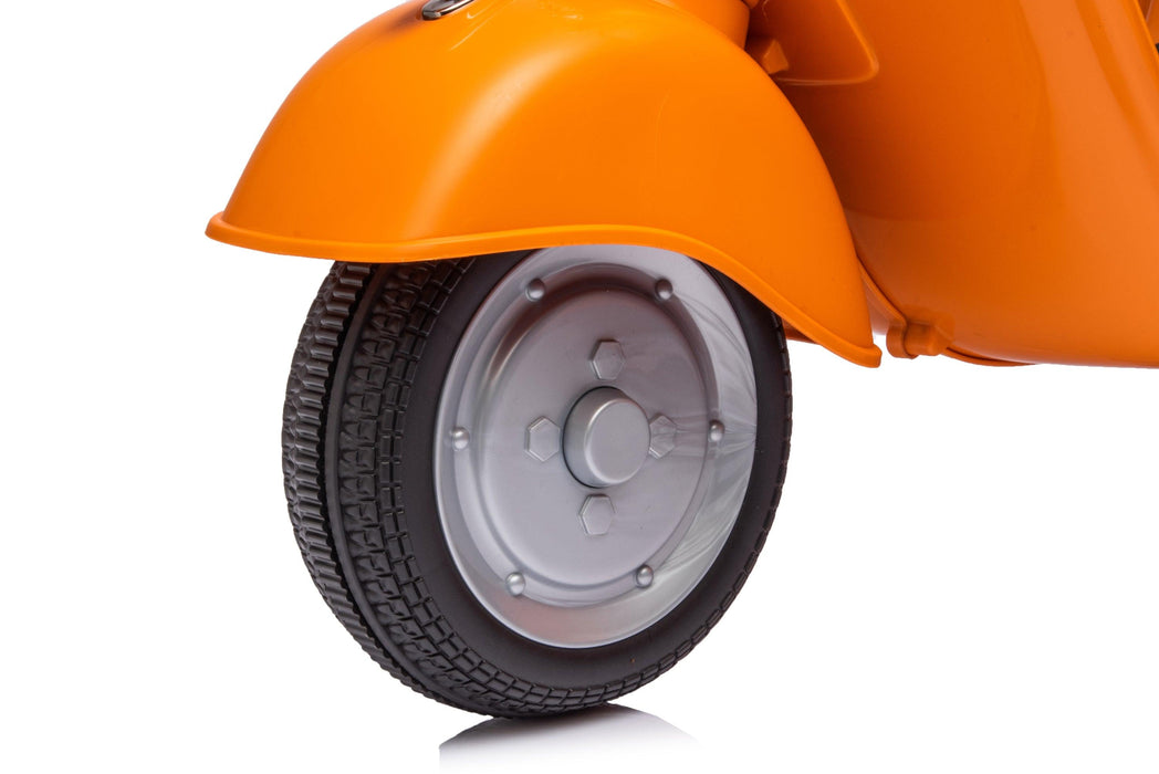 6V LICENSED Vespa Scooter Motorcycle with Side Car for kids, Orange - DTYStore