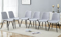 Comfortable Linen-Cotton Dining Chair Set - Six Pieces in Light Gray.Integrated Seat and Backrest,Linen-Cotton Material,Curved Widened Cushion Design For More Comfort. - DTYStore