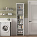 Bathroom Floor Storage Cabinet with 2 Doors Living Room Wooden Cabinet with 6 Shelves 15.75 x 11.81 x 66.93 inch - DTYStore