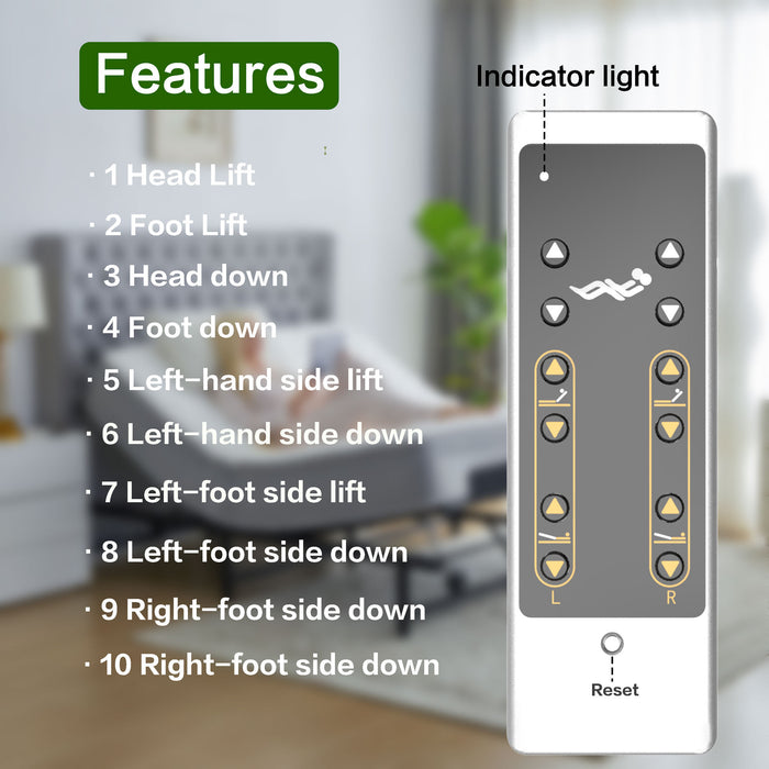 Adjustable Bed Frame, Queen Size - 4 Motor Design, Independent Head and Foot Incline, Zero Gravity, TV and Head-Tilt Presets, 600 lbs Capacity