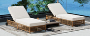 Outdoor Lounge Chair, Patio Chaise Lounge with 5-Position Backrest, Rattan Outdoor Lounge Chair with Cushion and Wheels for Poolside, Backyard, Garden (Natural+Beige) - DTYStore