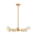 Modern Crystal Chandeliers, 9 Lights Golden Chandelier for Living Room Bedroom, Dining Room Chandelier Over Table, Kitchen Light Fixtures(Bulbs Not Included) - DTYStore