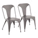 Austin Industrial Dining Chair in Matte Grey by LumiSource - Set of 2 - DTYStore