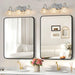 Brushed Nickel Finish Vintage Crystal Vanity Light - Elegant 3-Light Bathroom Mirror Fixture with Clear Glass Shades - DTYStore