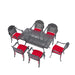 (Cushions In Random Colors)7-Piece Set Of Cast Aluminum Patio Furniture With Cushions - DTYStore
