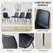 Black artificial leather backrest cushion dining chair, black metal legs, curved widened cushion design for more comfort, suitable for restaurants, kitchens, bedrooms, offices.(4 chairs) 0502 - DTYStore