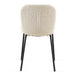 Off White Boucle Dining Chairs Set of 4,Mid-Century Modern Upholstered PU Leather Chairs,for Kitchen Dining Room - DTYStore