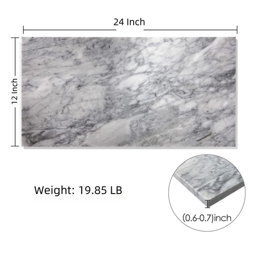 12*24 Carrara Marble, Gray Marble, Natural Marble, For Wall and Floor, Polished Marble Tile, 1 Box 4 pcs - Image 3