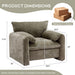 Modern Style Chenille Oversized Armchair Accent Chair Single Sofa Lounge Chair 38.6'' W for Living Room, Bedroom, Green - DTYStore
