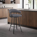 Palmdale 30' Swivel Slate Gray Faux Leather and Black Metal Bar Stool - DTYStore