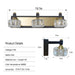 LED 3-Light Modern Crystal Bathroom Vanity Light Over Mirror Bath Wall Lighting Fixtures - DTYStore