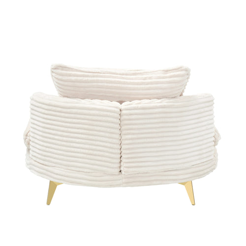 65.00 inches long, Corduroy Sofa Fabric, with three matching pillows and two spacious and comfortable seats, for Apartment Office Living Room -Beige - Image 12